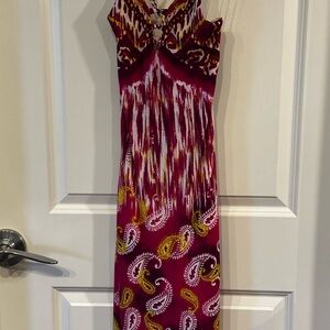 Forever Gate Boho Maxi Dress – Size Small – Open Back Crisscross